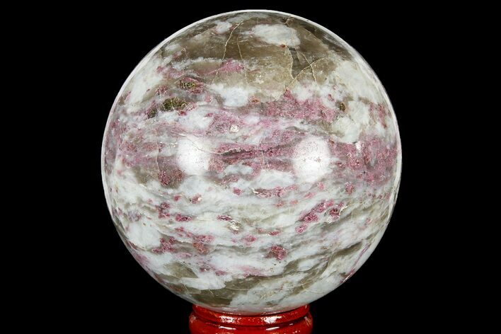 Polished Rubellite (Tourmaline) & Quartz Sphere - Madagascar #182220